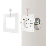 Roseta De Pared Nanocable 10 35 0011 1 Schuko 1 Usb Tipo-C 1 Usb