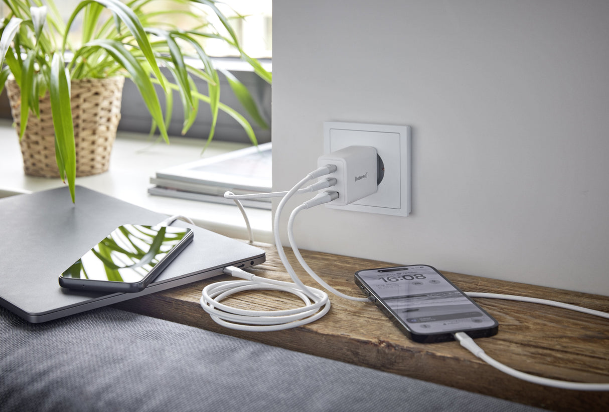 Intenso  Cargador Pared Gan W65acc1xusb-A2xusb-C