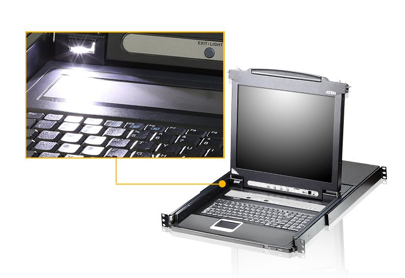 8-Port Single Rail 17.3"  Widescreen Lcd Kvm Switch