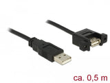 Delock 85461 Cable Usb 2.0 Tipo-A Macho > Usb 2.0 Tipo-A Hembra, Instalación En Panel Y De 0,5 M