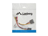 Lanberg Cable Duplicador De Alimentacion Molex Macho A 2x Sata Hembra  Ca-Hdsa-11cu-0015 15 CentaMetros