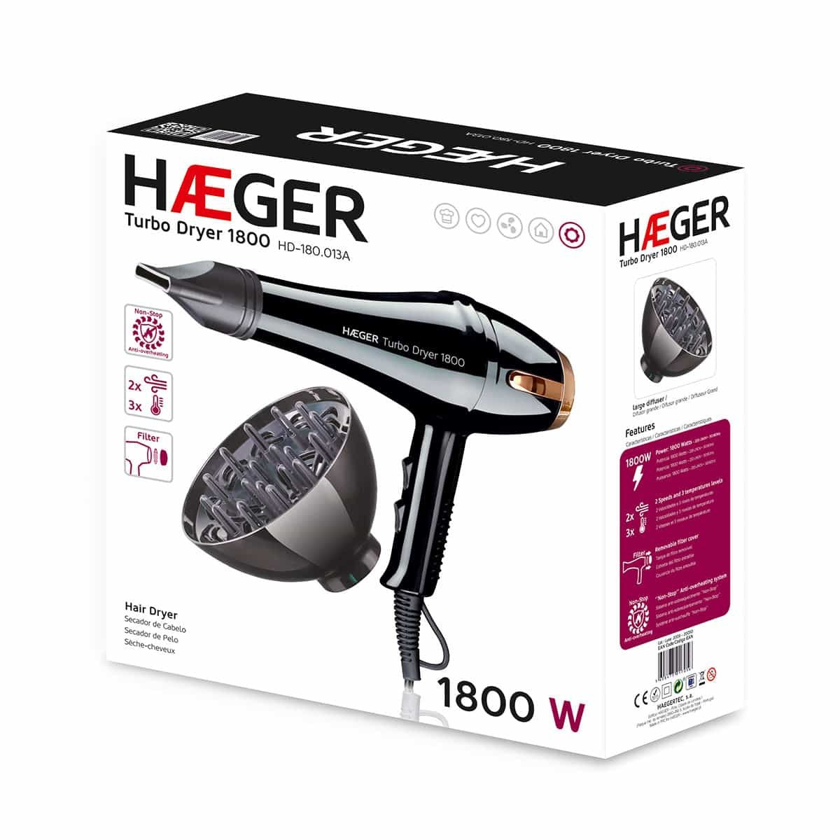 Secador Pelo Haeg Turbo Dryer 1800