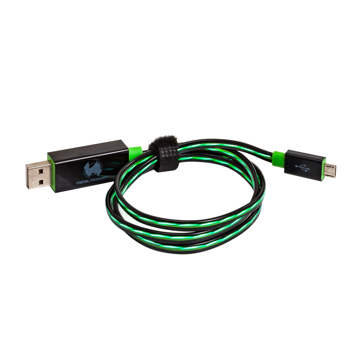 Realpower Usb A/Micro-Usb B 0.75m Cable Usb 0,75 M 2.0 Negro, Verde
