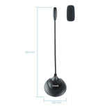 Tooq Microfono De Escritorio Flexible Omnidireccional - Interruptor On/Off - Cable De 2m - Jack 3.5mm - Negro