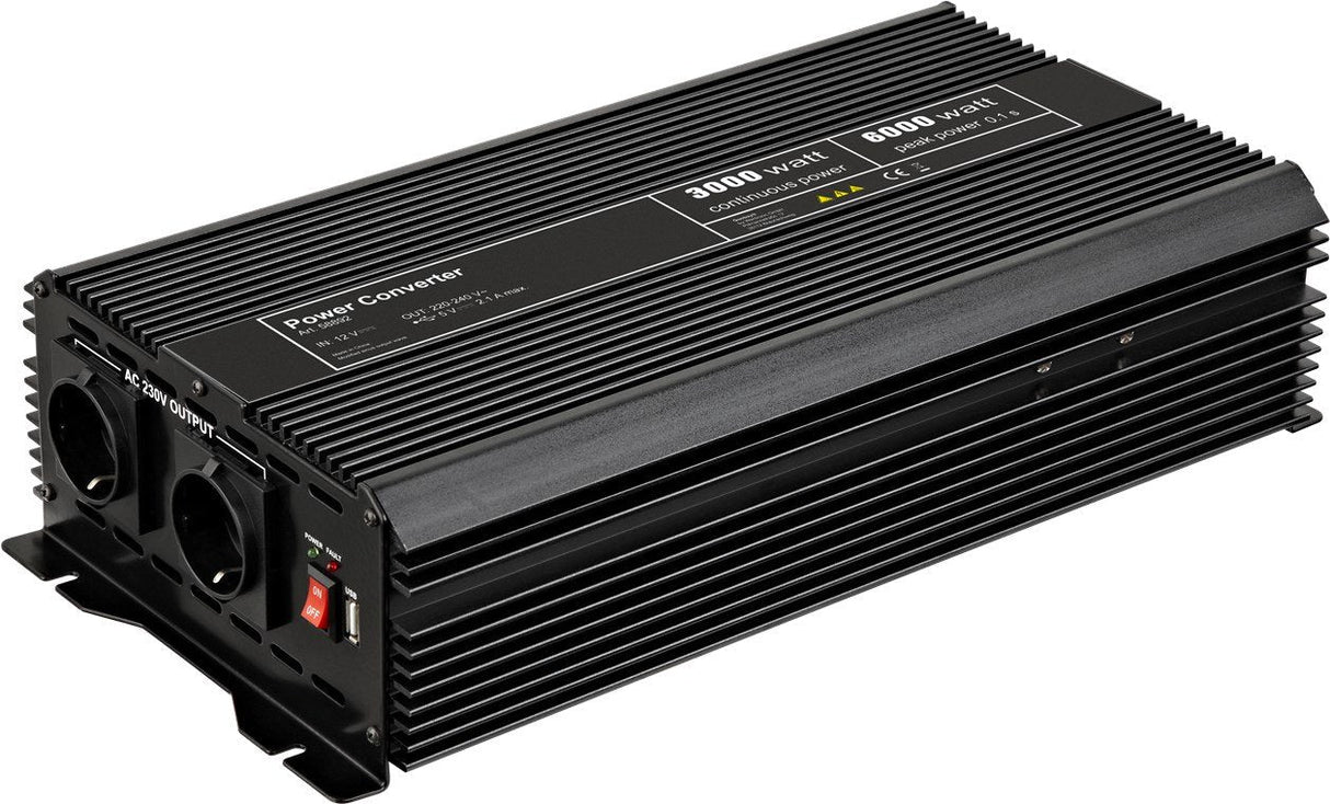Goobay Voltage Converter 3.000w. Black. 12v-230vac