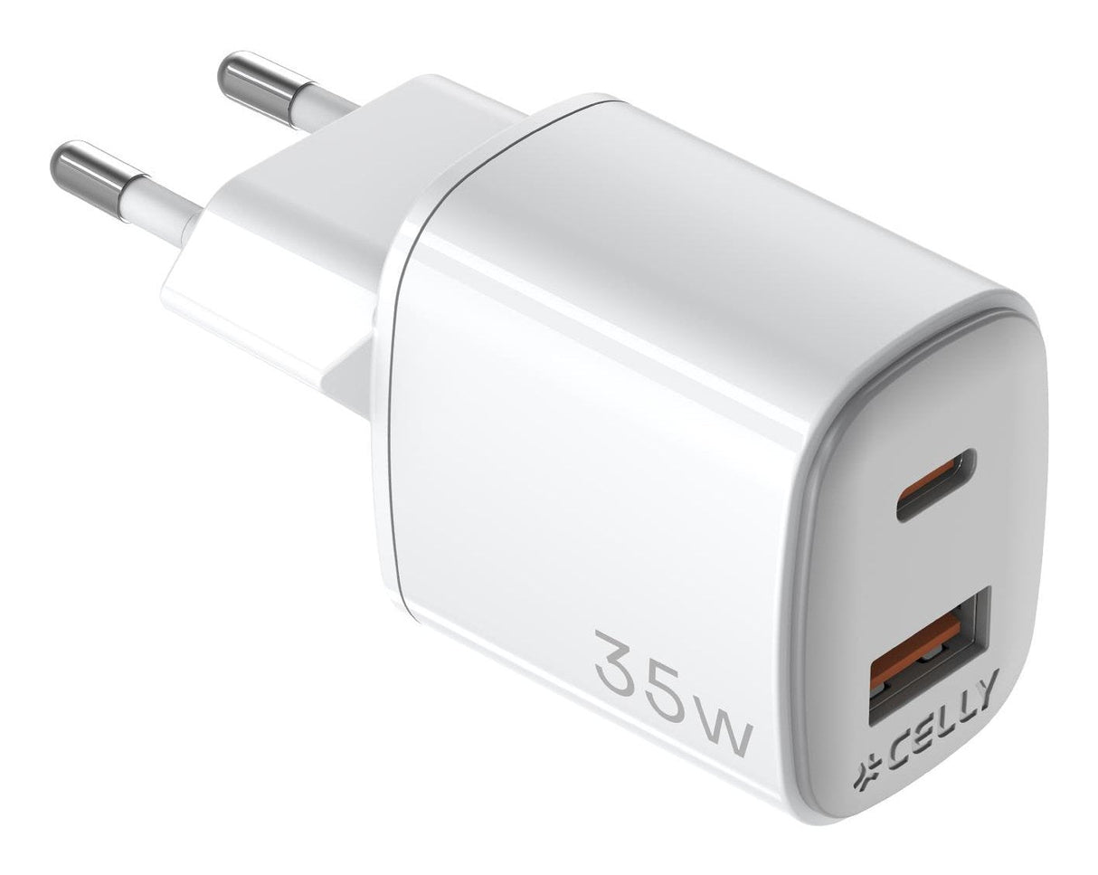 EAN 8021735212225 - Celly UPTC1USB1USBC35 cargador de dispositivo móvil Universal Blanco Corriente alterna Carga rápida Inter imagen 1
