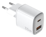 EAN 8021735212225 - Celly UPTC1USB1USBC35 cargador de dispositivo móvil Universal Blanco Corriente alterna Carga rápida Inter imagen 1