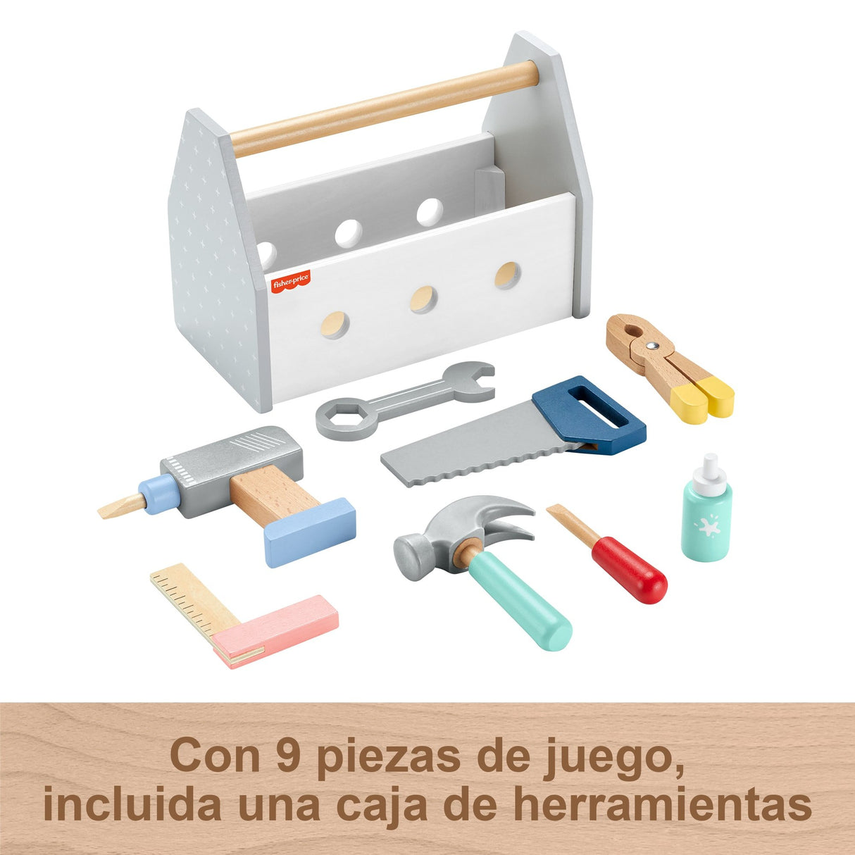 EAN 0194735246076 - Fisher-Price Wooden Tool Box Set imagen 12