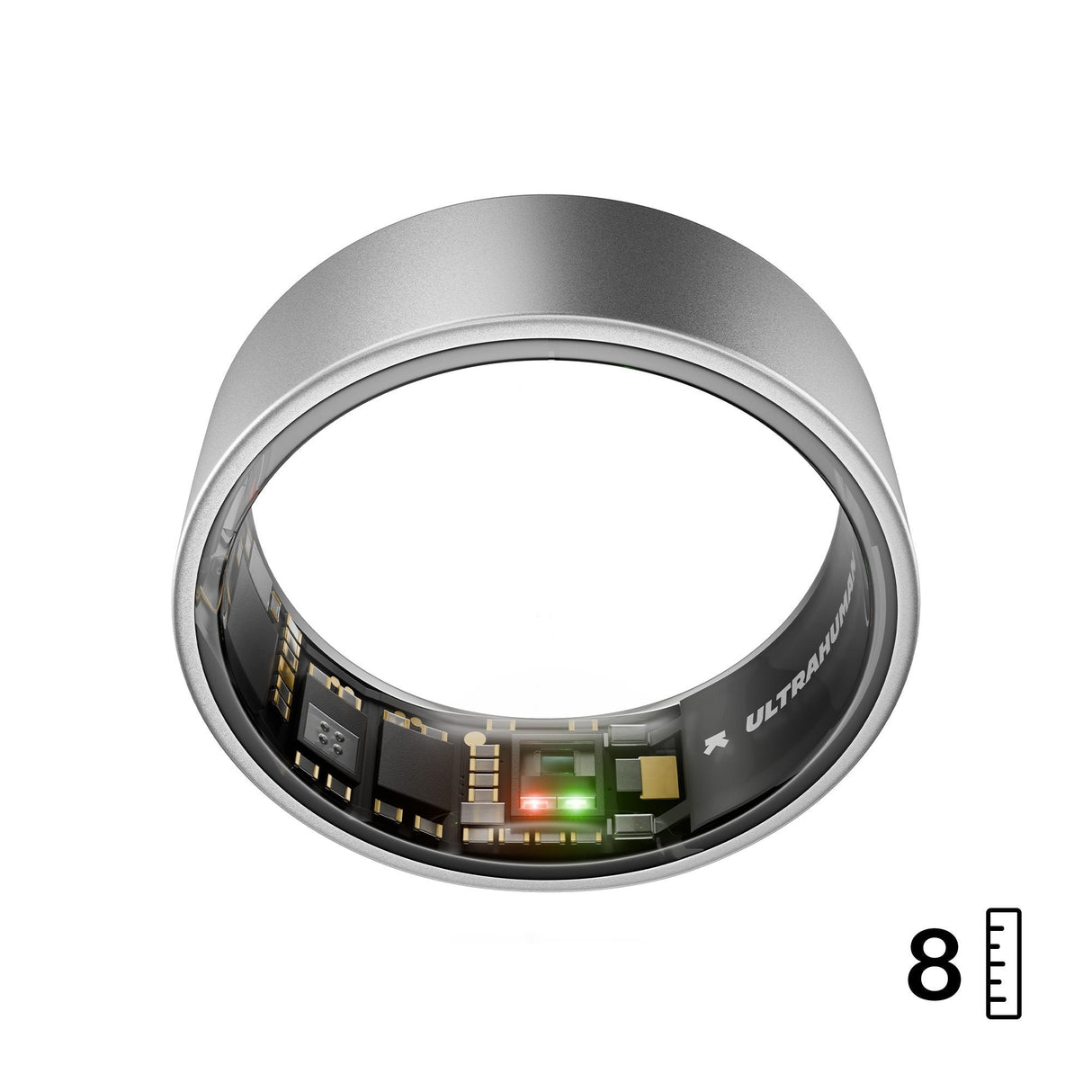 Ultrahuman Ring Air - Smart Ring Für Frauen Und Männer - Schlaf -Und Fitness Tracking Wearable - Herzfrequenz - Smartring Raw Titanium Grösse 8