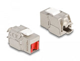 Delock 87952 Módulo Keystone Rj45 Hembra A Lsa Cat.6a Sin Herramientas Con Cubierta Antipolvo Roja