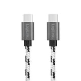 Usb 2.0 Type-C 3-Pack Cable Set, C M To C M, Alu, Nylon, Blanco Negro
