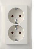 Berker 47748989 Doppelsteckdose Schuko Mit Abdeckplatte, Berker S.1, Polarweiss Glän