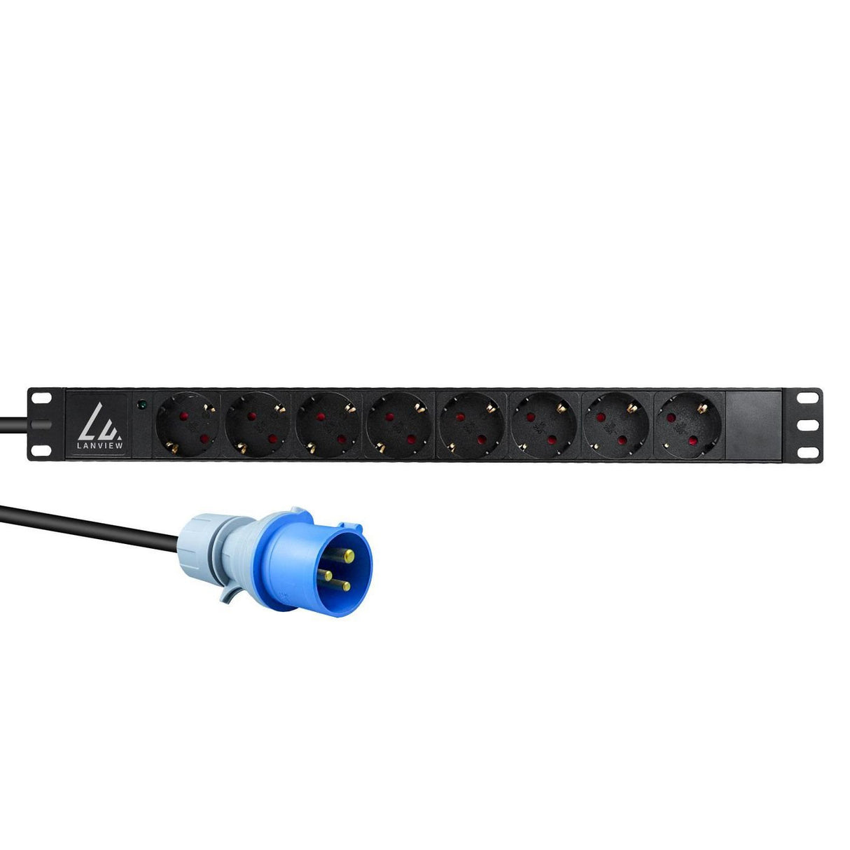 EAN 5715063052976 - Lanview LVR-3MIEC-LIC-SCH8 unidad de distribución de energía (PDU) 8 salidas AC 1U Negro imagen 1