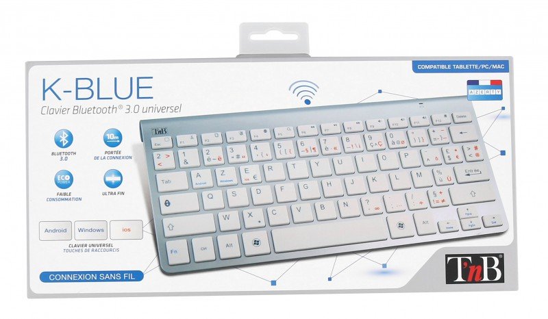Tnb K-Blue Bluetooth 3.0 Keyboard Compact And Slim Bluetooth Keyboard 78 Keys Designed To Connect To Computers And Tablets