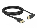 Cable Delock Displayport  Stecker Gerade Zu Stecker 90° Oben Gewinkelt 8k 60 Hz 2 M Ohne Einrastfunktion