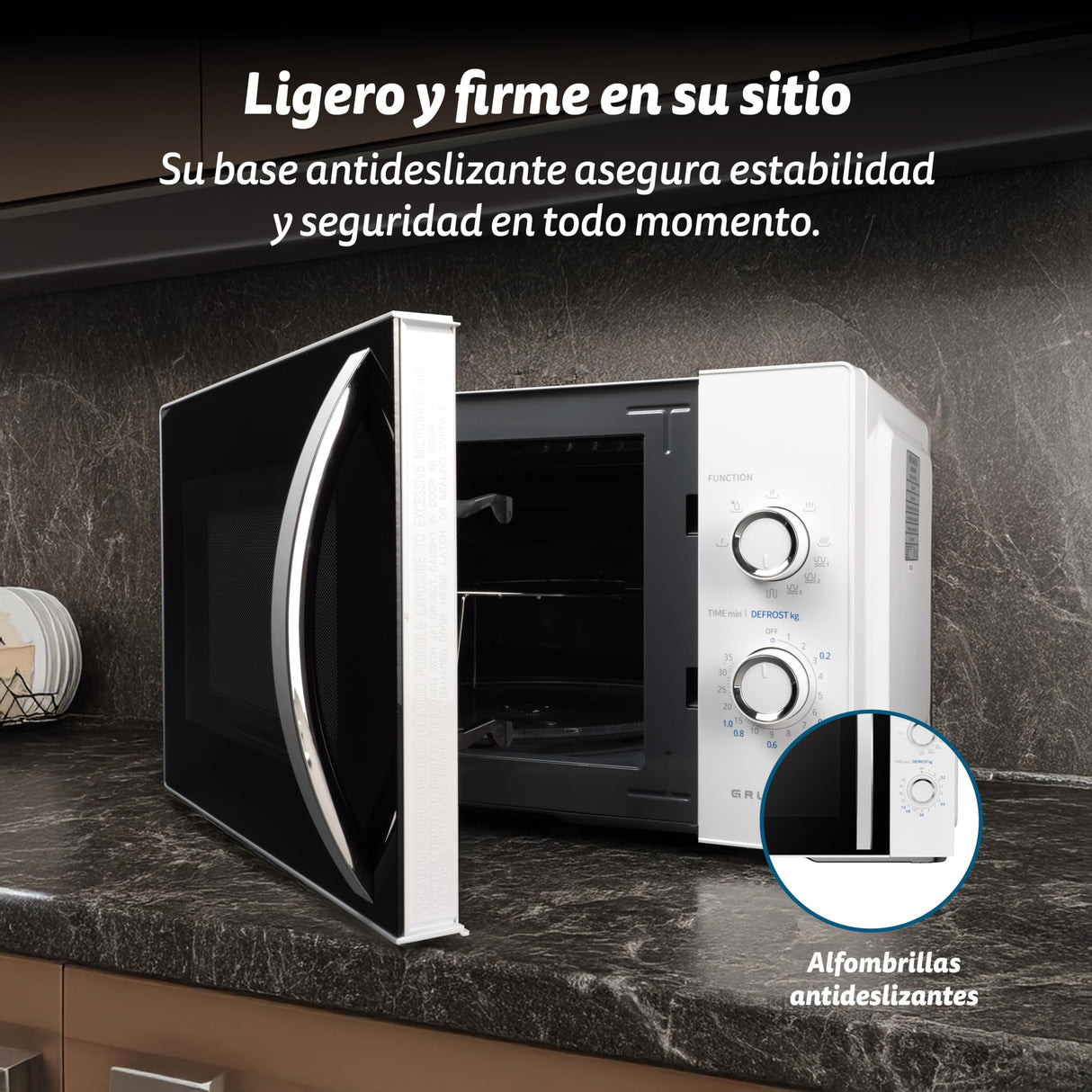EAN 8426156018713 - Grunkel MWG-25MG Blanco Microondas con grill Encimera 25 L 800 W imagen 8