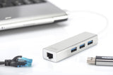 Conversor Hub Digitus Usb 3.0 3 Usb A/H 1x Usb A/M 1x Rj45 Gigabit