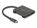 Adaptador Usb Delock, Enchufe Usb-C > 2x Toma Hdmi Negro, 15 Cm, Divisor De Vídeo, Mst 4k 60 Hz 87778
