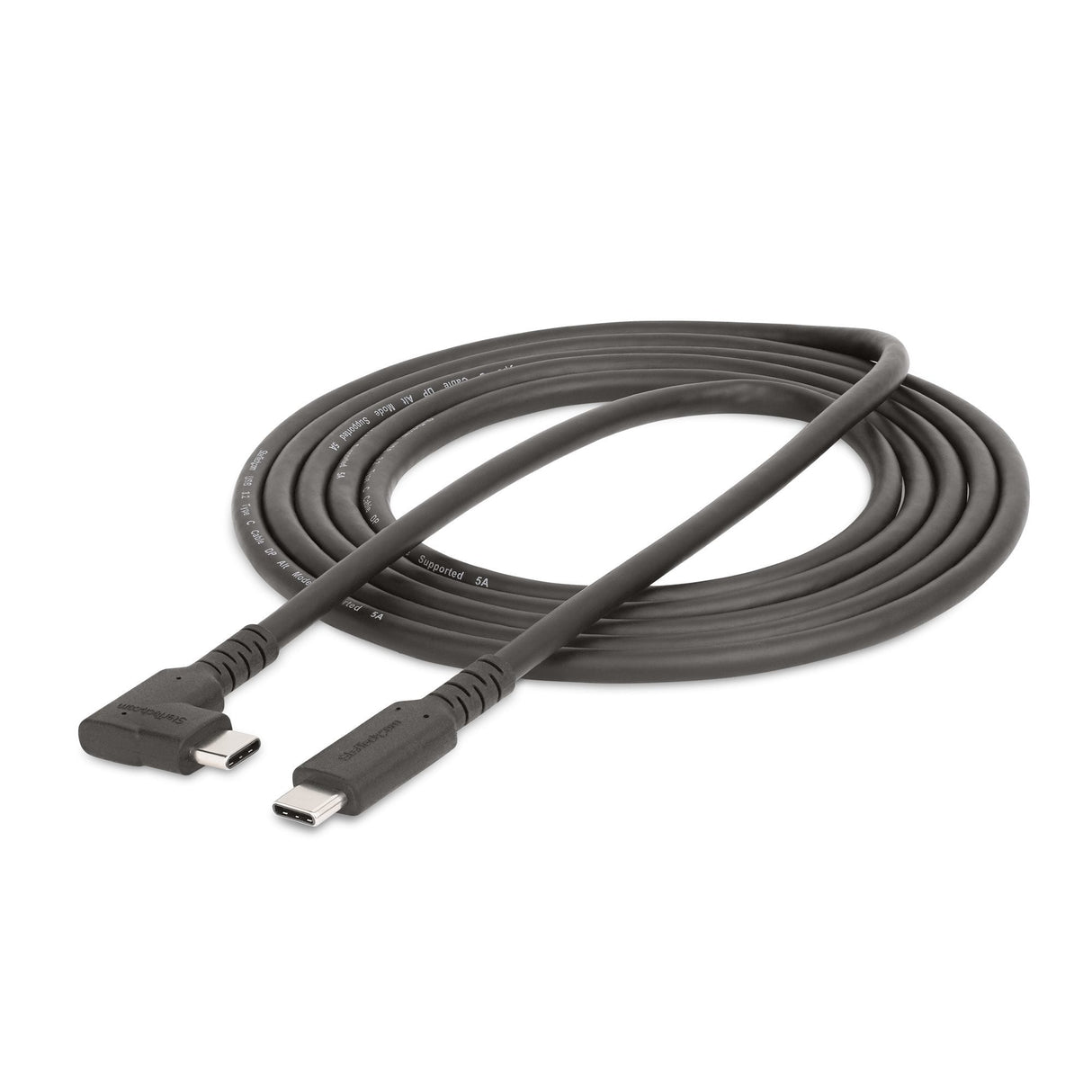 Startech.Com Cable De 2m Usb-C Resistente Acodado A La Derecha - Usb 3.2 Gen 1 [5 Gbps] - Cable De Transferencia Usb Tipo C - Dp De Modo Alt 4k 60hz - Pd 100w - Cable Usbc De 90 Grados