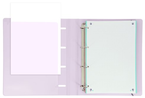 Oxford Live & Go Carpeta 4 Anillas 35mm Europeanbinder A4+ Polyfoam C/Recambio 5x5 Malva Pastel