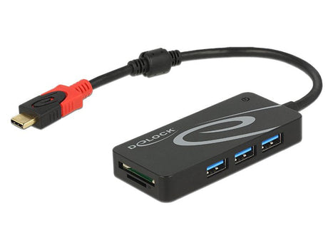 EAN 4043619629008 - DeLOCK HUB USB 3.0 USB Type-C > 3 Port extern USB 3.2 Gen 1 (3.1 Gen 1) Type-C Negro imagen 1