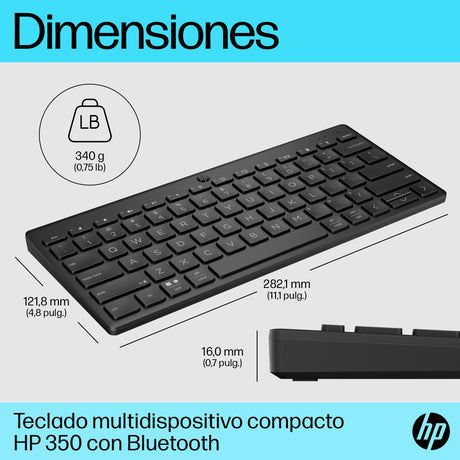 EAN 0196548515875 - HP 350 BLK Compact Multi-Device Keyboard teclado Hogar Negro imagen 5