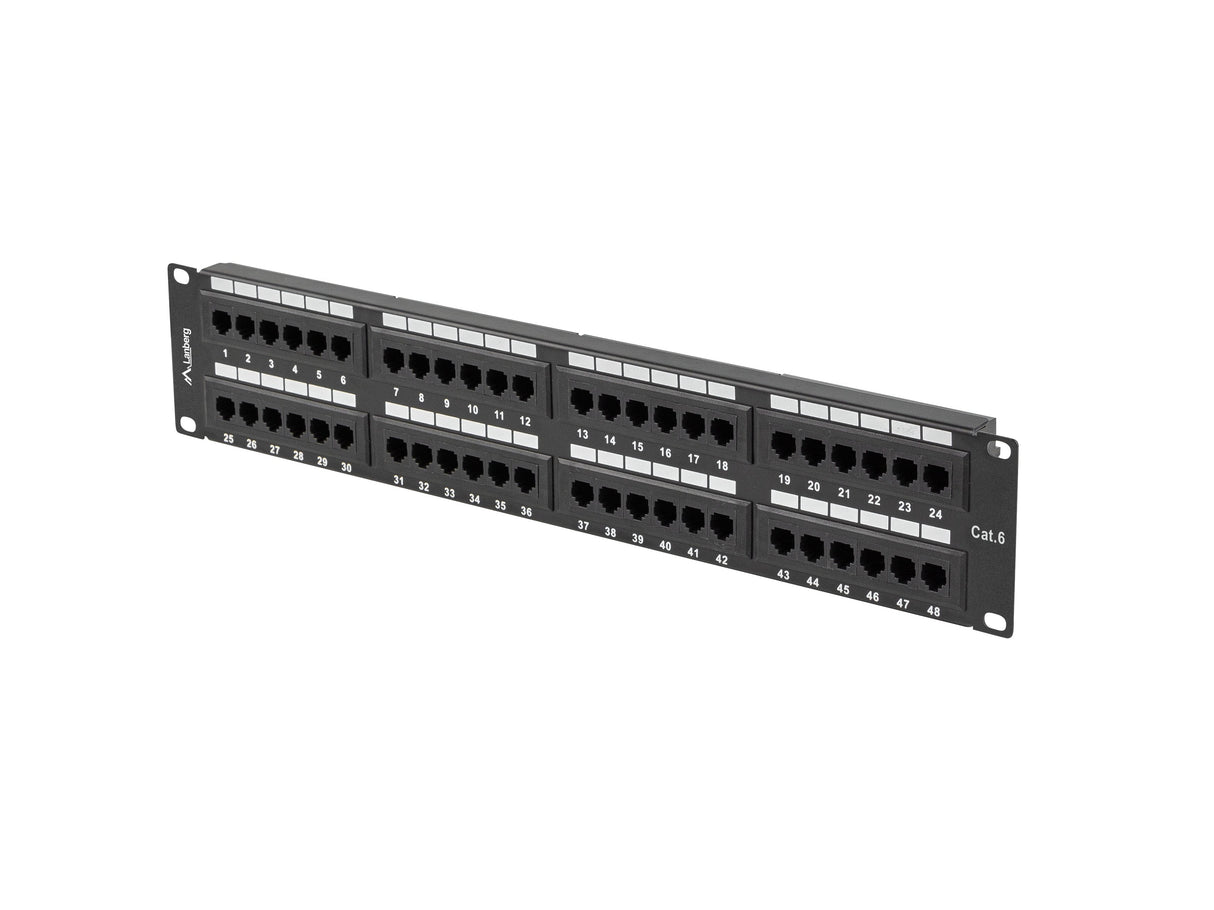 Patch Panel Lanberg 48 Puertos 2u 19? Cat.6 Negro