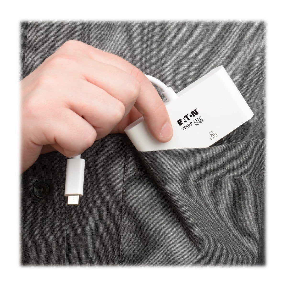 Eaton Tripp Lite   Usb-C Multiport Adapter Vga Usb-A Port Gbe And Pd Charging White