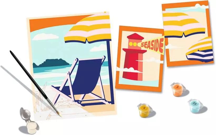 Juego De Pared De La Galería Ravensburger Creart - En La Playa, Pintura 23901