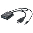 EAN 0766623151559 - Manhattan 151559 adaptador de cable de vídeo 0,3 m HDMI + 3.5mm VGA (D-Sub) Negro imagen 1