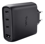 Cargador De Pared Gan Trust Maxo 65w 26067 3xusb Tipo-C 1xusb Incluye Cable Usb Tipo-C 65w