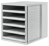 Han Schubladenbox Schrank-Set,Din A4 5 Schubladen, Lichtgris