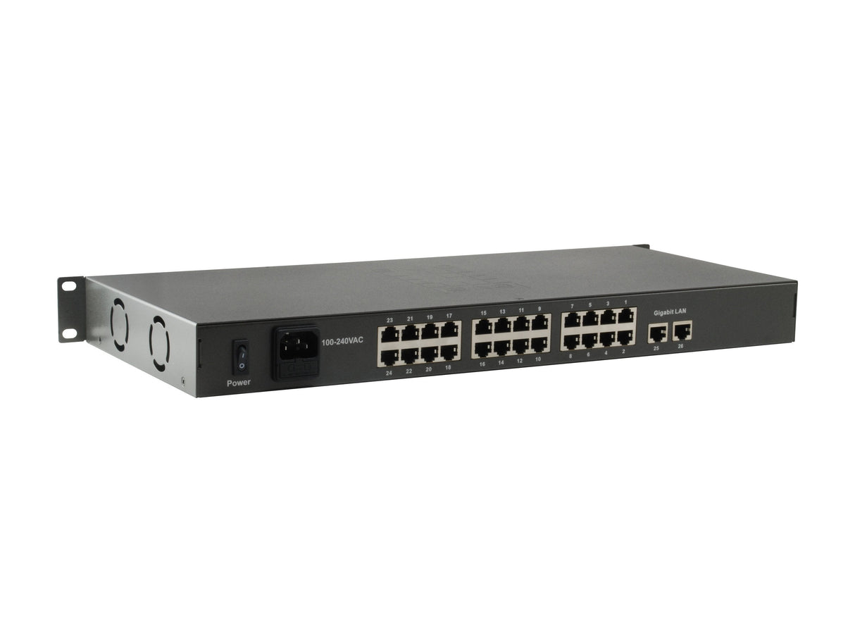 Levelone Switch 24x Fe Fgp-2601 2xge        19" 150w 24xpoe