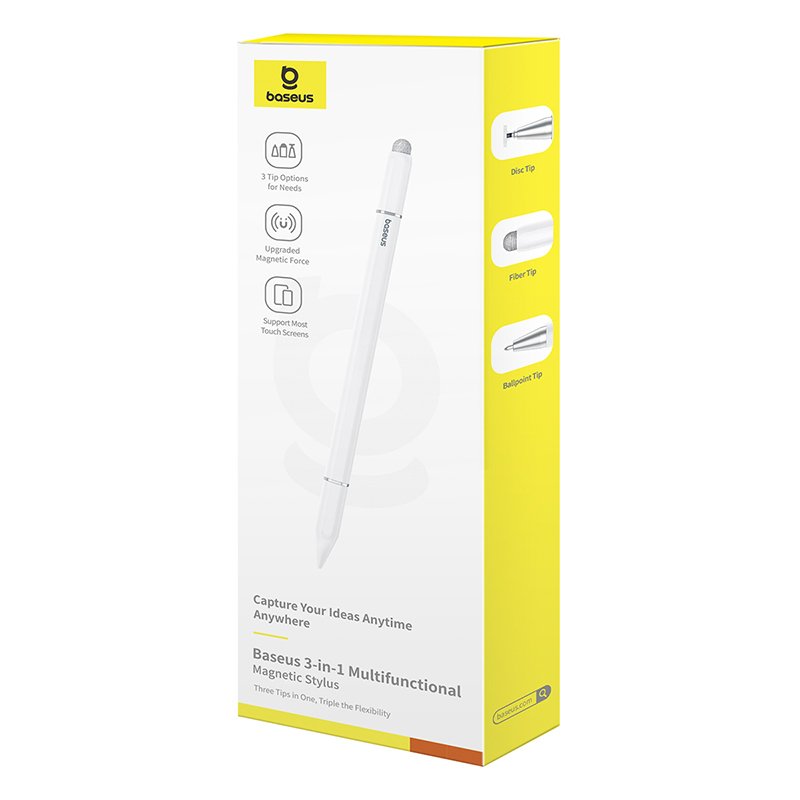 Baseus Stylus Magnético 3 En 1 Smooth Writing Iii Blanco