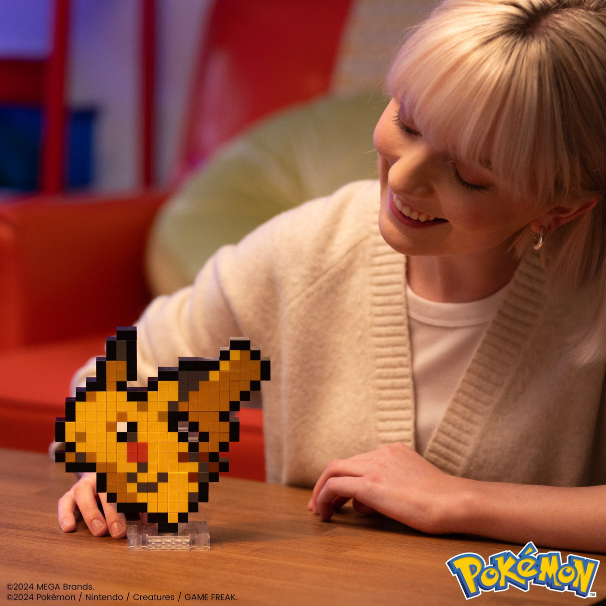 Mattel Mega Pokémon Pikachu Pixel Art, Juguete De Construcción Hth74