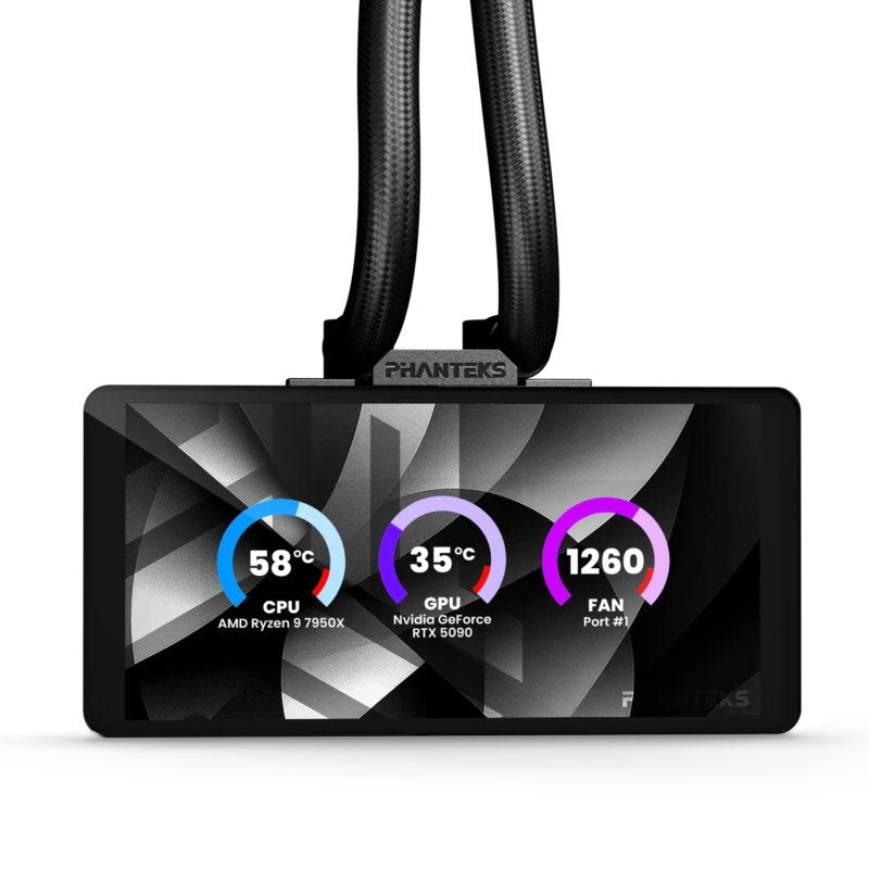 K Phanteks Glacier One 360m25 Lcd Schwarz  Aio-Wasserkühlung