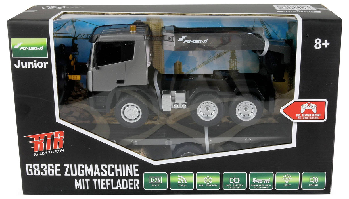 Amewi Rc Baumelle G836e Zugmaschine Con Tieflader 1:24 Rtr