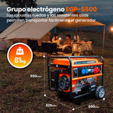Extralink Ex.30356 Motor-Generador 5000 W 25 L Gasolina Negro, Naranja