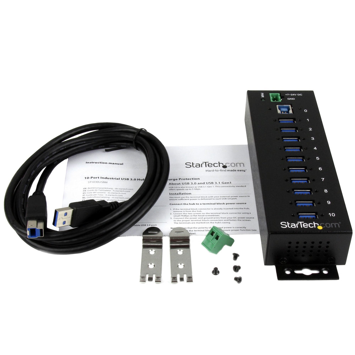 EAN 0065030863001 - StarTech.com ST1030USBM hub de interfaz USB 3.2 Gen 1 (3.1 Gen 1) Type-B 5000 Mbit/s Negro imagen 5