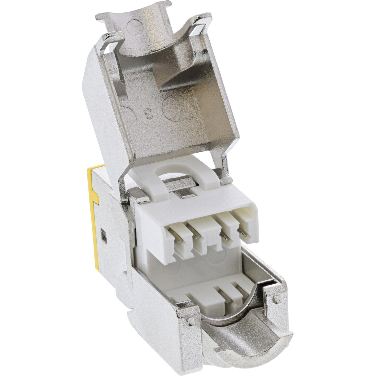 8 Piezas Pack Jack Inline Keystone Rj45, Blindado, Cat.6a, Amarillo