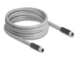 Delock M12 Cable L-Kodiert 5 Pin Stecker Zu Buchse Pur Schleppkettentauglich 5 M Grau