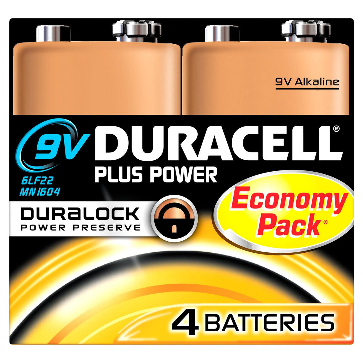 Duracell Duracell Plus 9v 4 Pack Mn1604b4