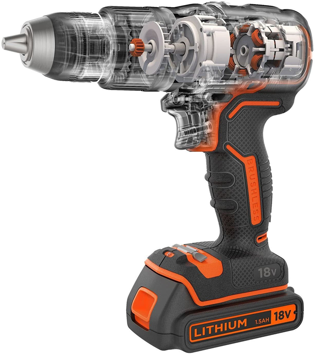 Taladro De Impacto Con Batería Bl188kb, 18volt Negro / Naranja, Estuche, 2 Baterías De Ión De Litio (1.5ah)