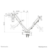 Soporte De Escritorio De Movimiento Completo Para 2 Pantallas De 17-27" 7kg Ds70-700bl2 Neomounts
