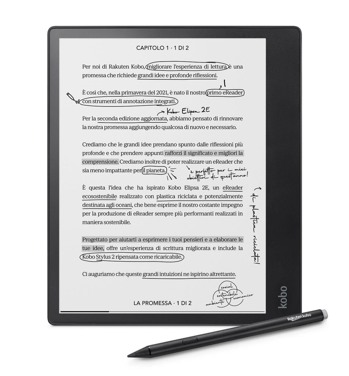 Rakuten Kobo Elipsa 2e Lectore De E-Book Pantalla Táctil 32 Gb Wifi Negro