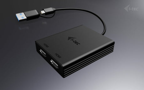 EAN 8595611706844 - i-tec CADUAL4KHDMI adaptador de cable de vídeo 0,27 m USB Type-A/USB Type-C 2 x HDMI Negro imagen 4