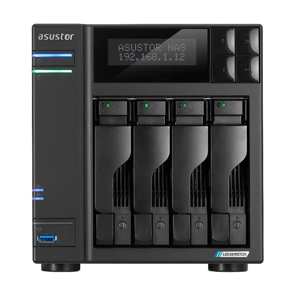 Servidor Nas Asustor Lockerstor As6704t 4 Bahias 3.5   4 X M.2 Nvme Celeron N5105  Quad Jasper Lake 2.0ghz 4gb 2x2.5gbe  Pciex1 Hdmi  Raid 0,1 Jbod S