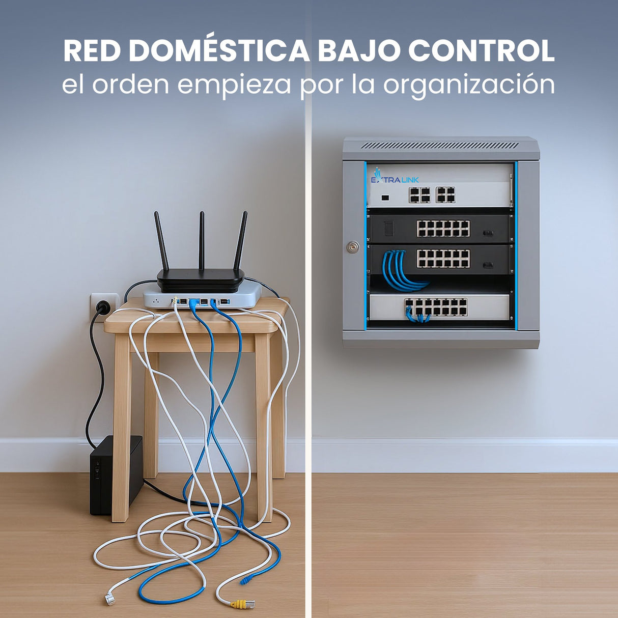 EAN 5902560368574 - Extralink Cabinet rack EX.8574 400mm 600mm 450 mm hanging Openable 19'' Bastidor de pared imagen 7