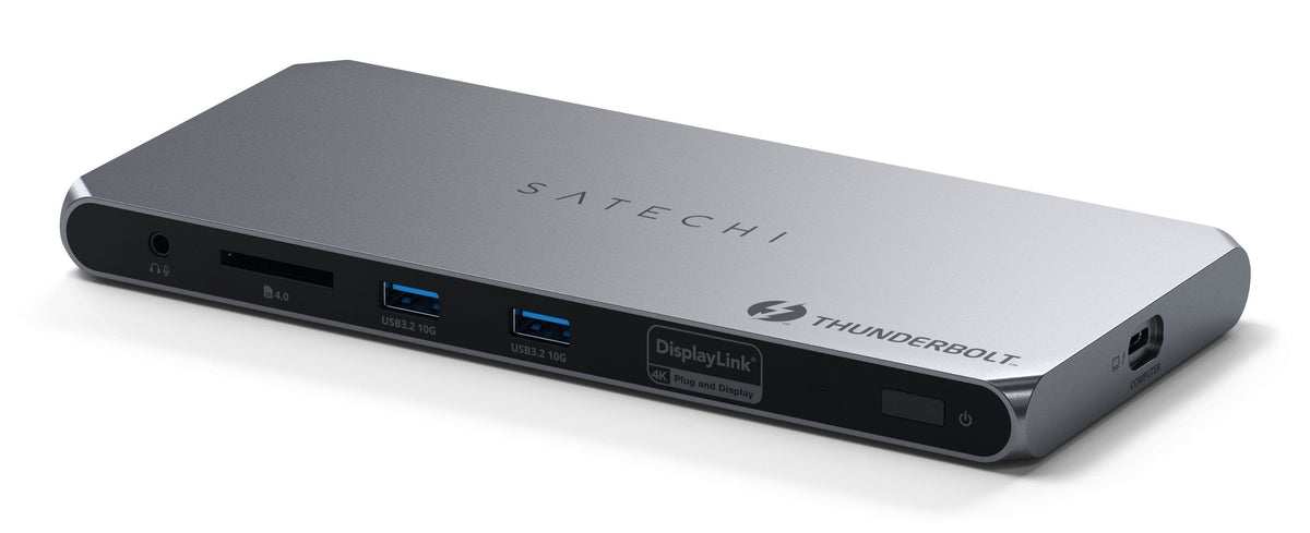 Satechi Thunderbolt 4  3.5mm Audio  Czytnik Kart  2x Usb-A 3.2  2x Hdmi 2.0 Displaylink  1x Ethernet  3x Tb4 Downstream  Dc/21v - Zasilacz 180w  96w Tb4 Passthrough
