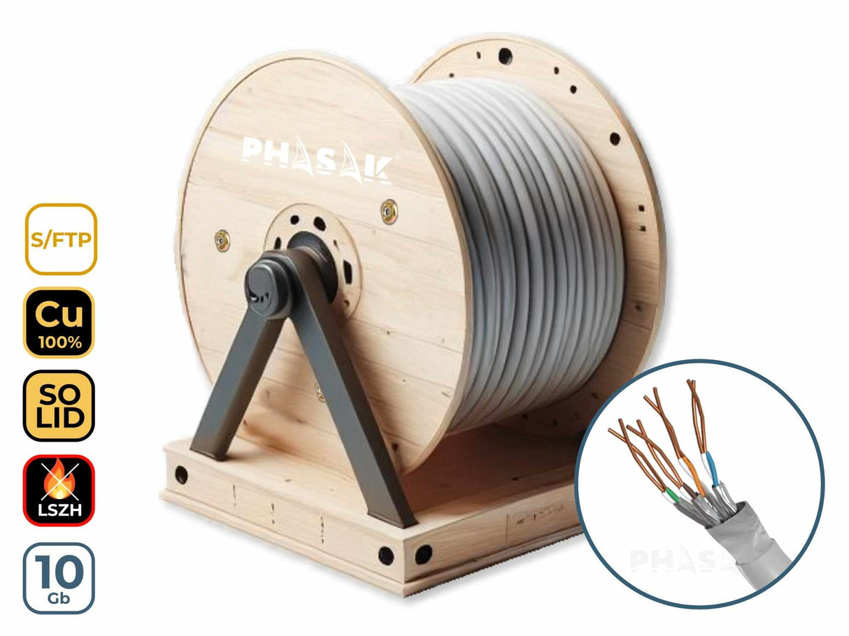 Bobina De Cable Rj45 Sftp Phasak Phr 660 Cat.6 305m Gris